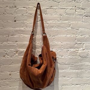 Best Selling Free People Romance Suede Tote in “Rust”